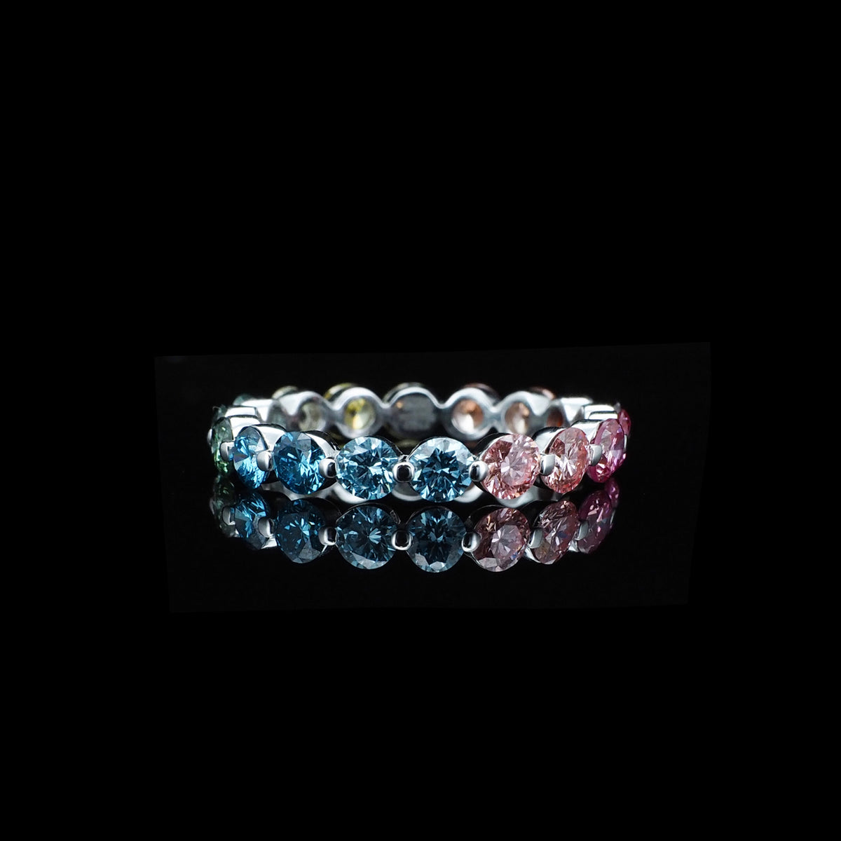 Platinum Rainbow Lab Grown Diamond Ring