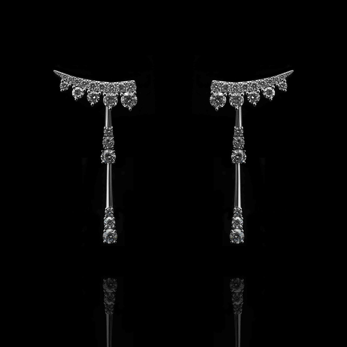 18K White Gold/Rose Gold/Yellow Gold Round Lab Grown Diamond Earrings