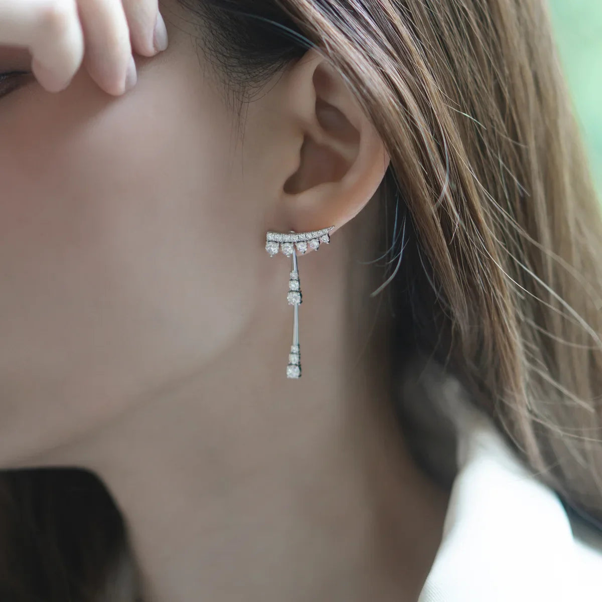 18K White Gold/Rose Gold/Yellow Gold Round Lab Grown Diamond Earrings