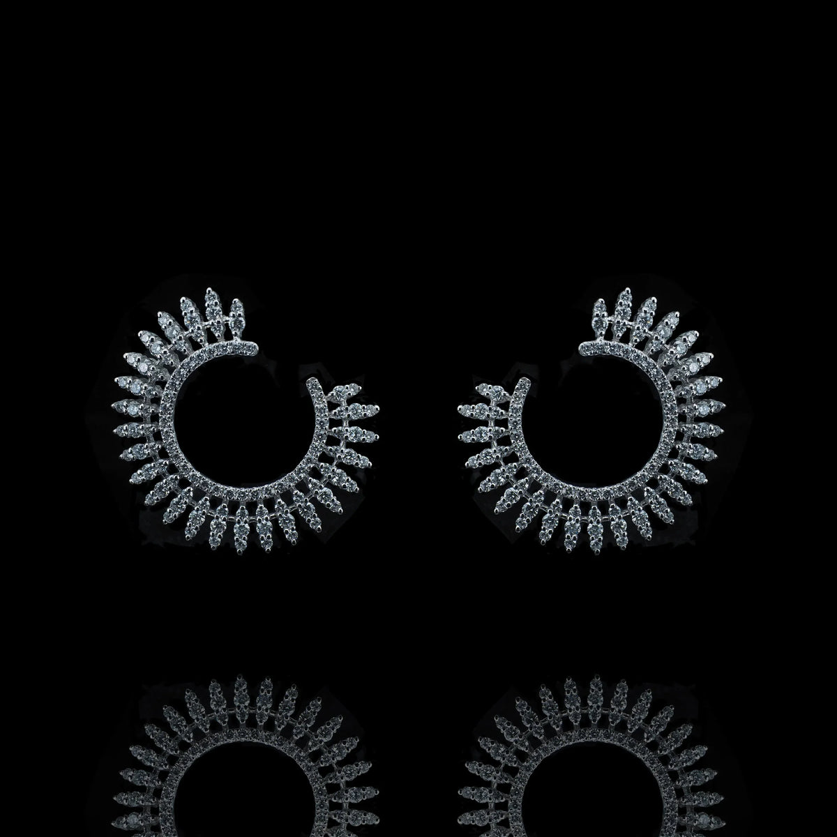 14K White Gold Round Lab Grown Diamond Earrings