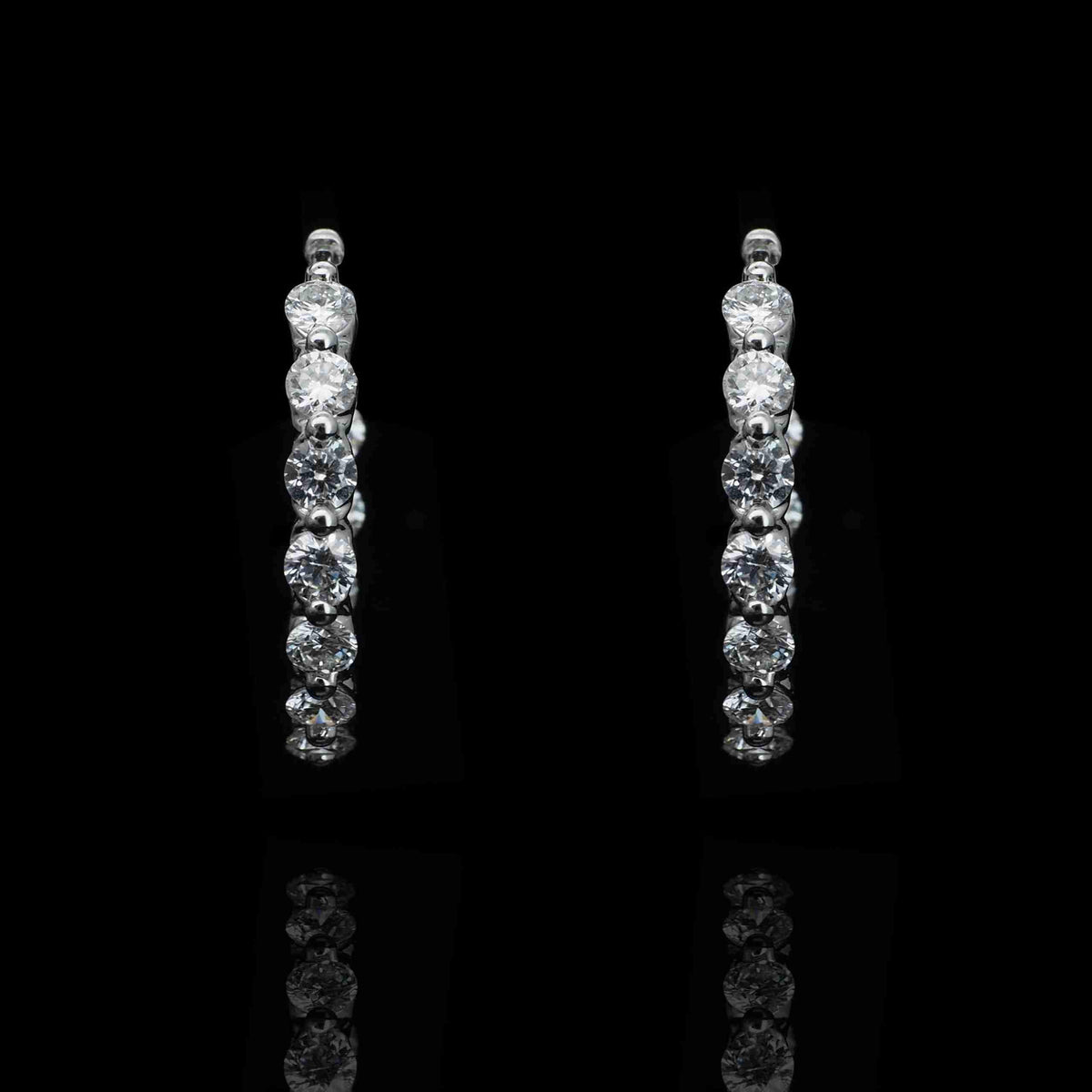 18K White Gold Yellow Gold Round Lab Grown Diamond Earrings