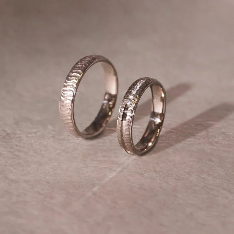German-made 18K gold handmade wedding rings