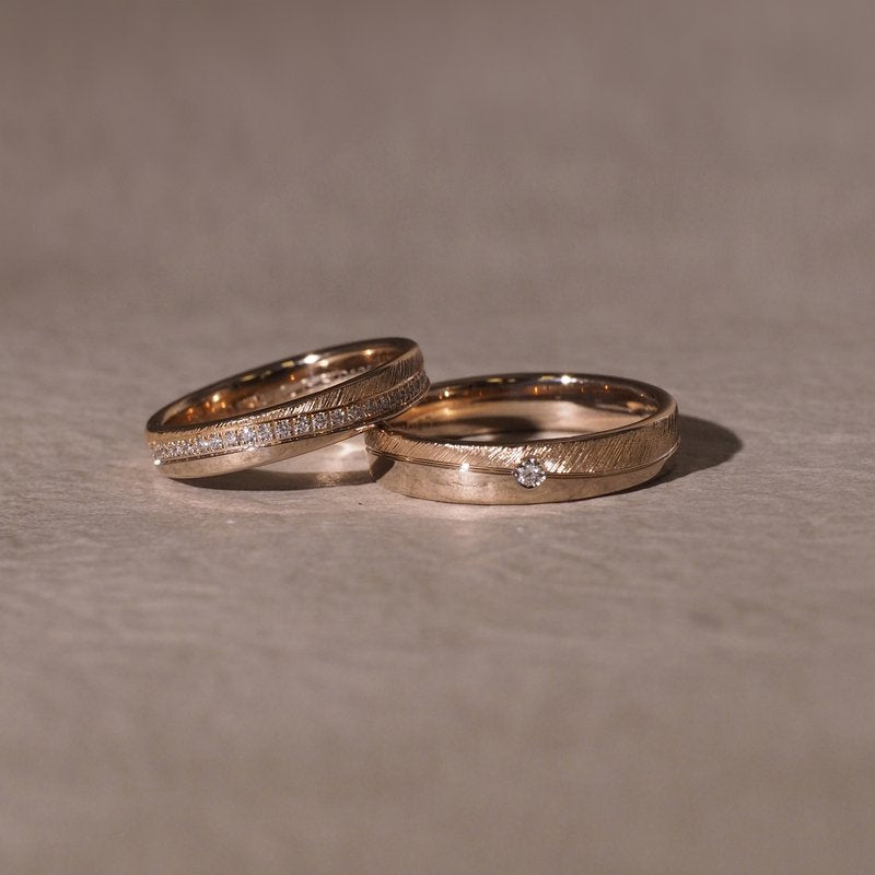 German-made 18K gold handmade wedding rings