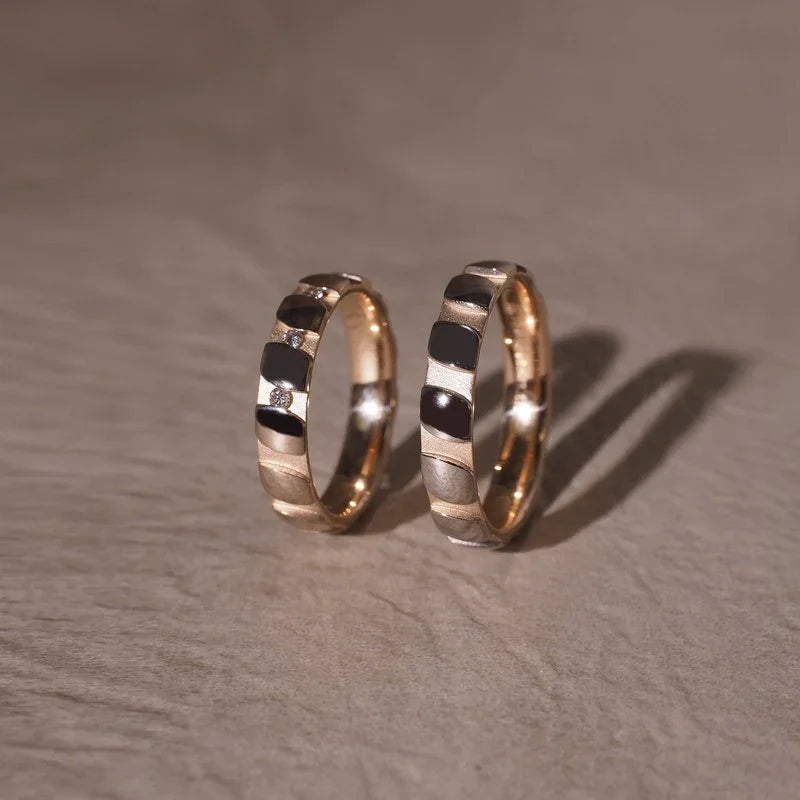 German-made 18K gold handmade wedding rings