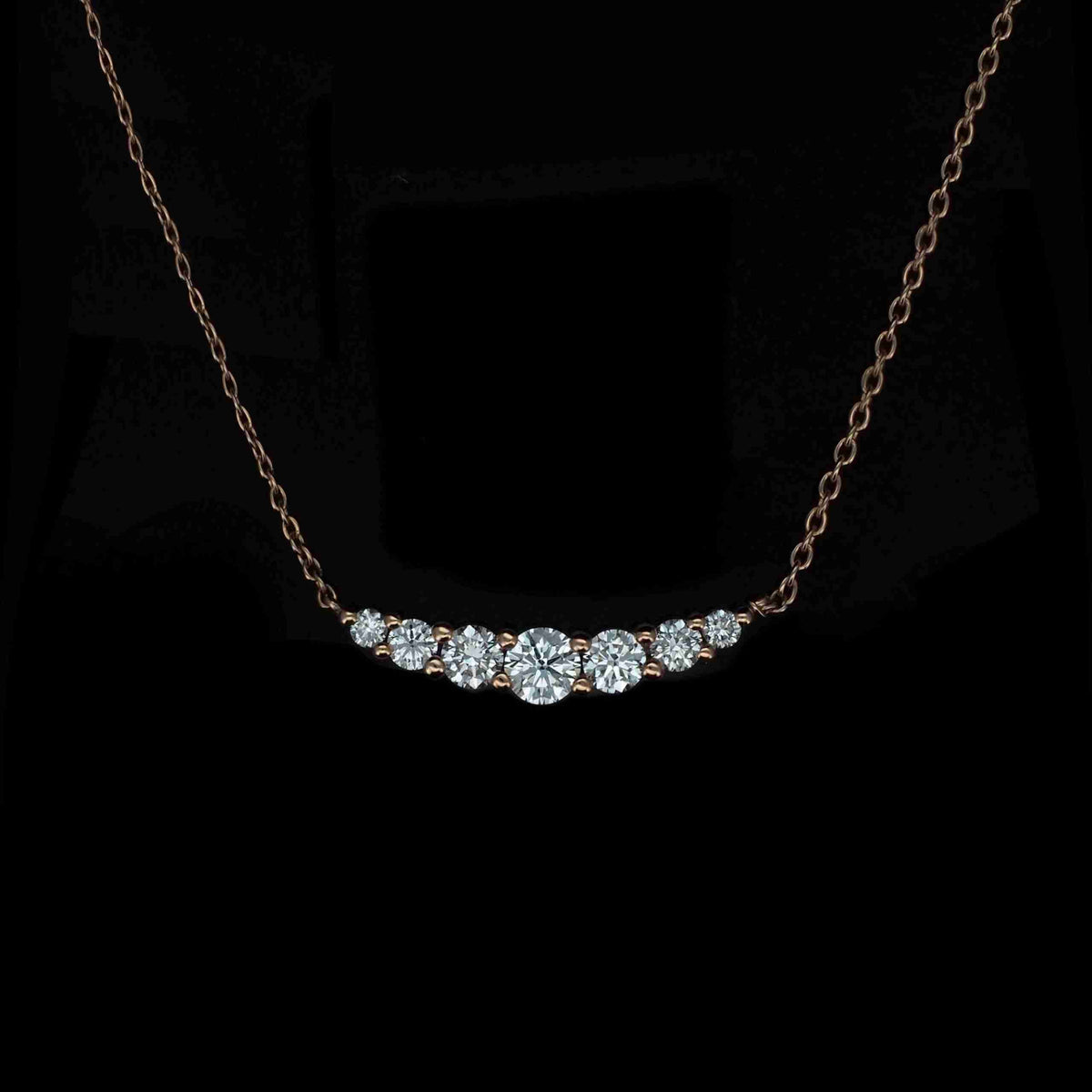 18K White Gold Round Lab Grown Diamond Necklace