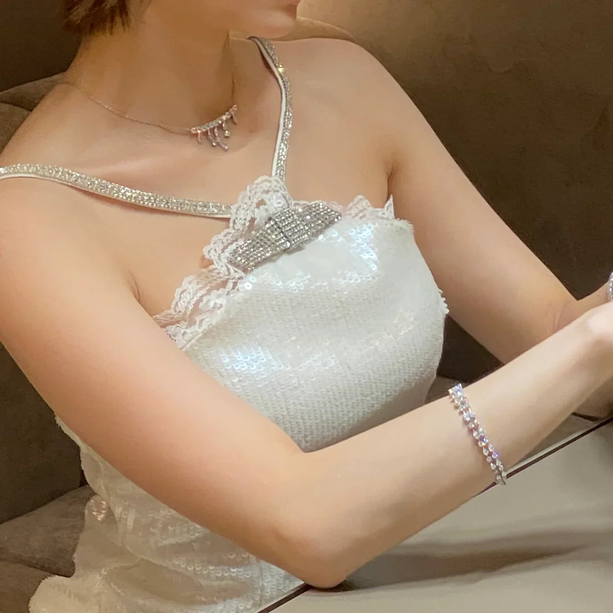 18K White Gold Round, Marquise & Pear Lab Grown Diamond Necklace