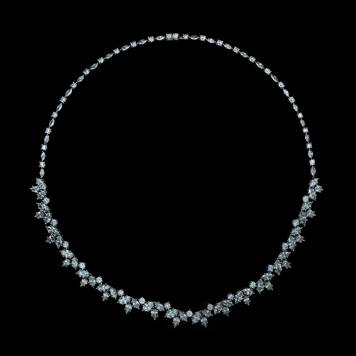 18K White Gold Round, Marquise & Pear Lab Grown Diamond Necklace