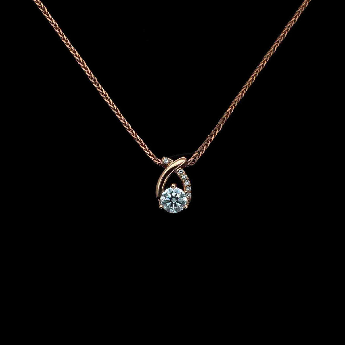 Platinum Round Lab Grown Diamond Pendant
