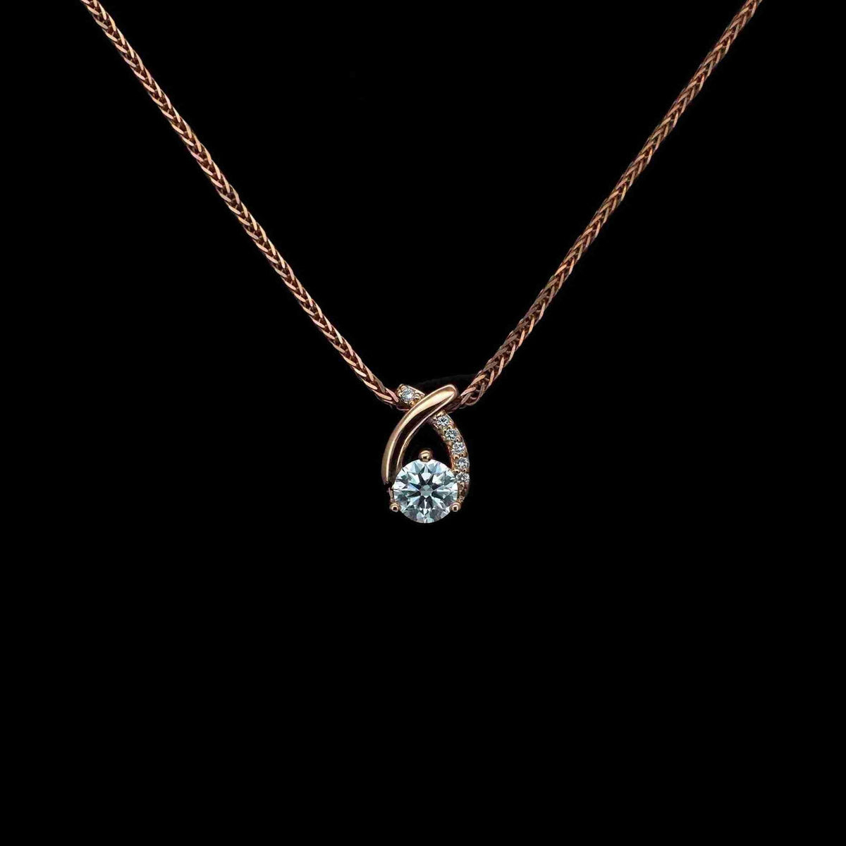 Platinum Round Lab Grown Diamond Pendant