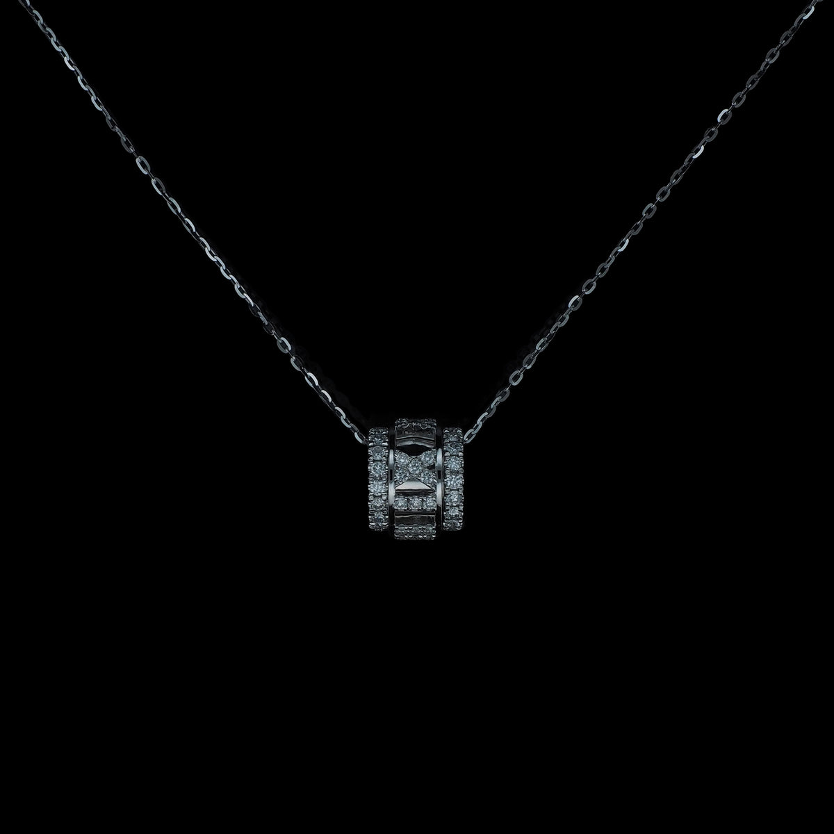 18K Rose Gold/White Gold Round Lab Grown Diamond Pendant