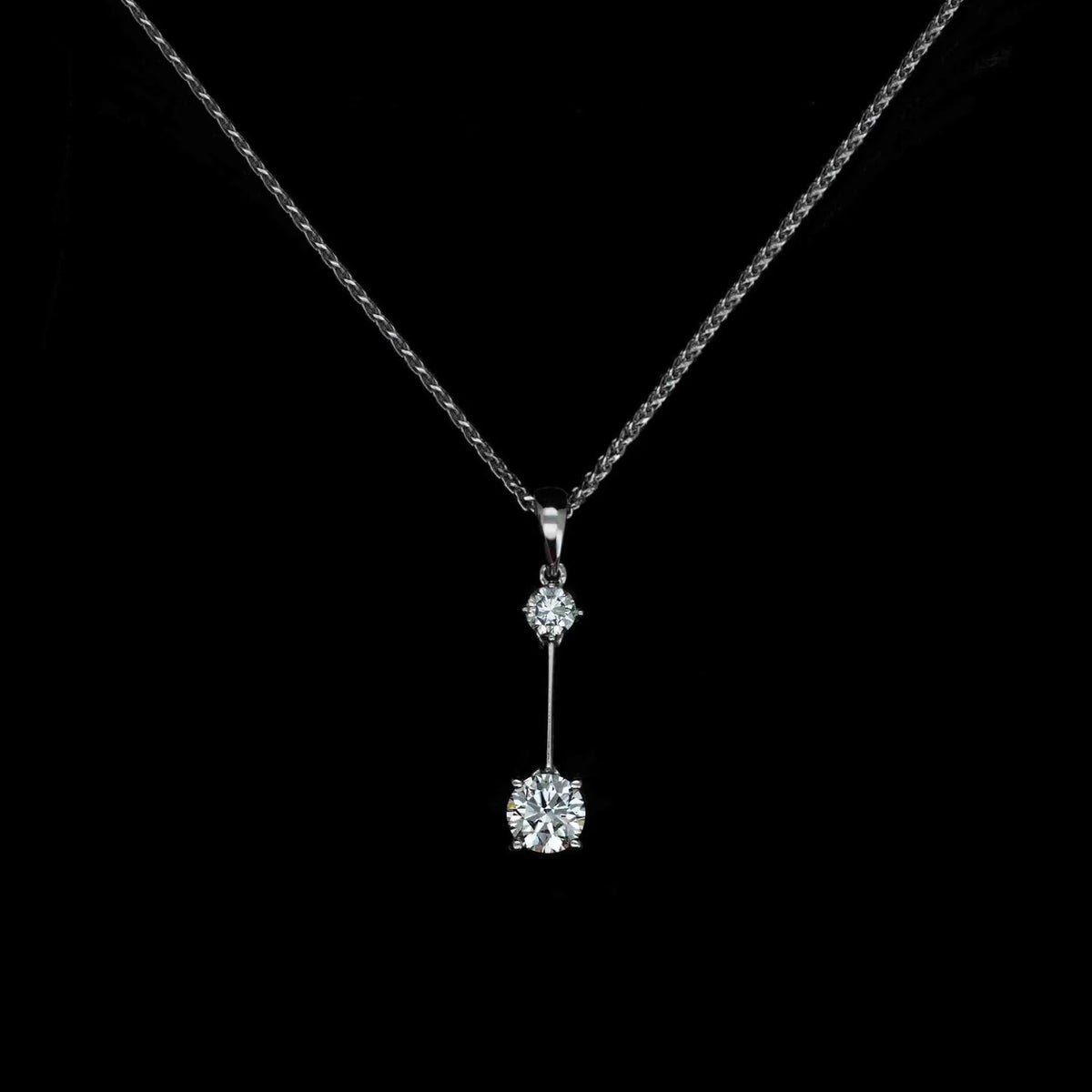 18K White Gold Round Lab Grown Diamond Pendant
