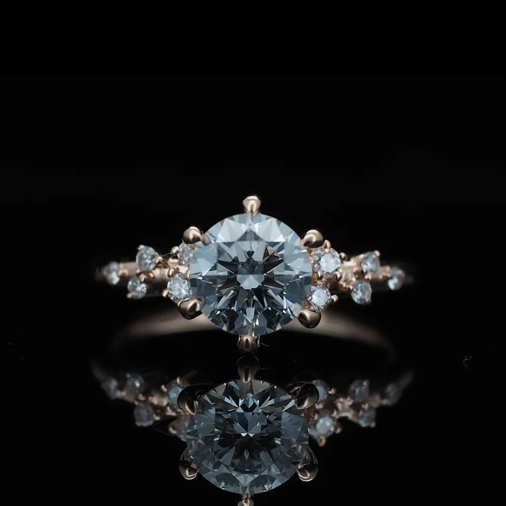 18K/Platinum Stardust Design Ring Setting
