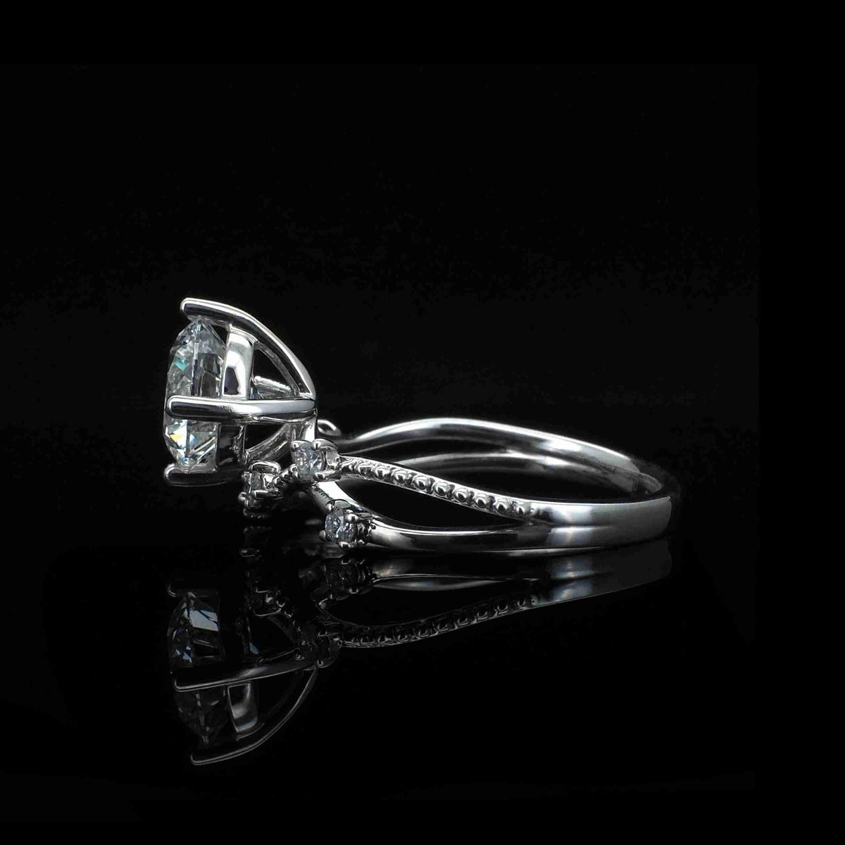 18K/Platinum Intertwined Galaxy Design Ring Setting