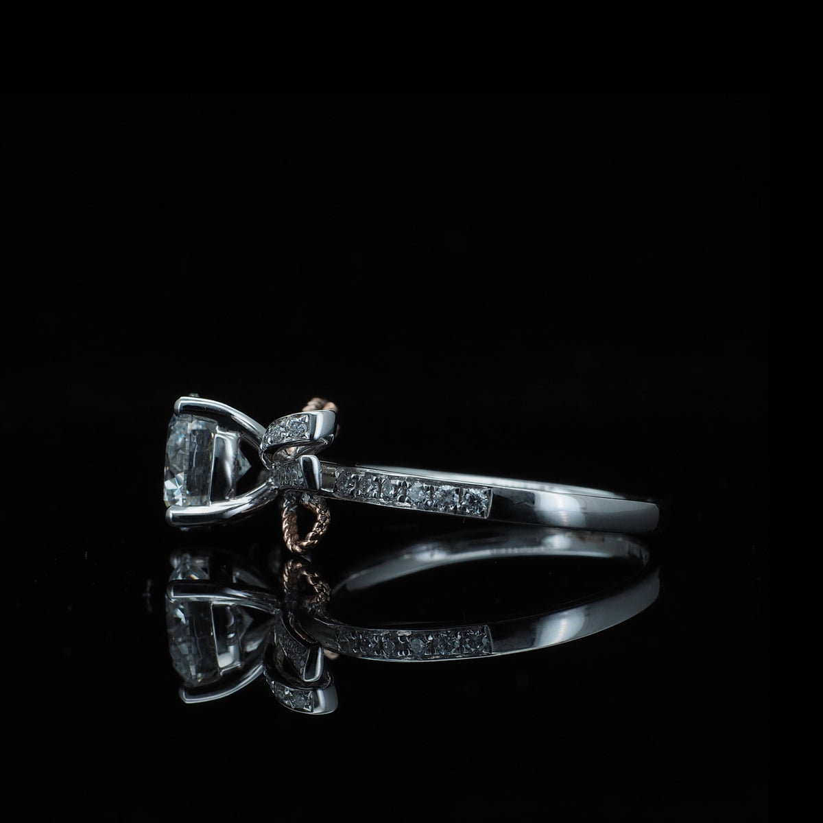 18K/Platinum Ribbon Design Ring Setting