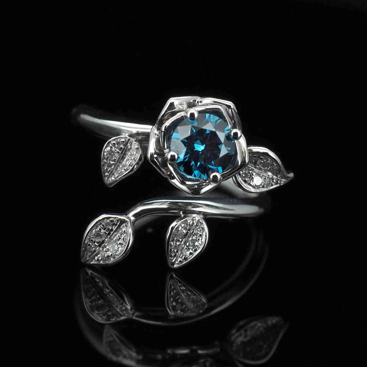 18K/Platinum Rose Design Ring Setting