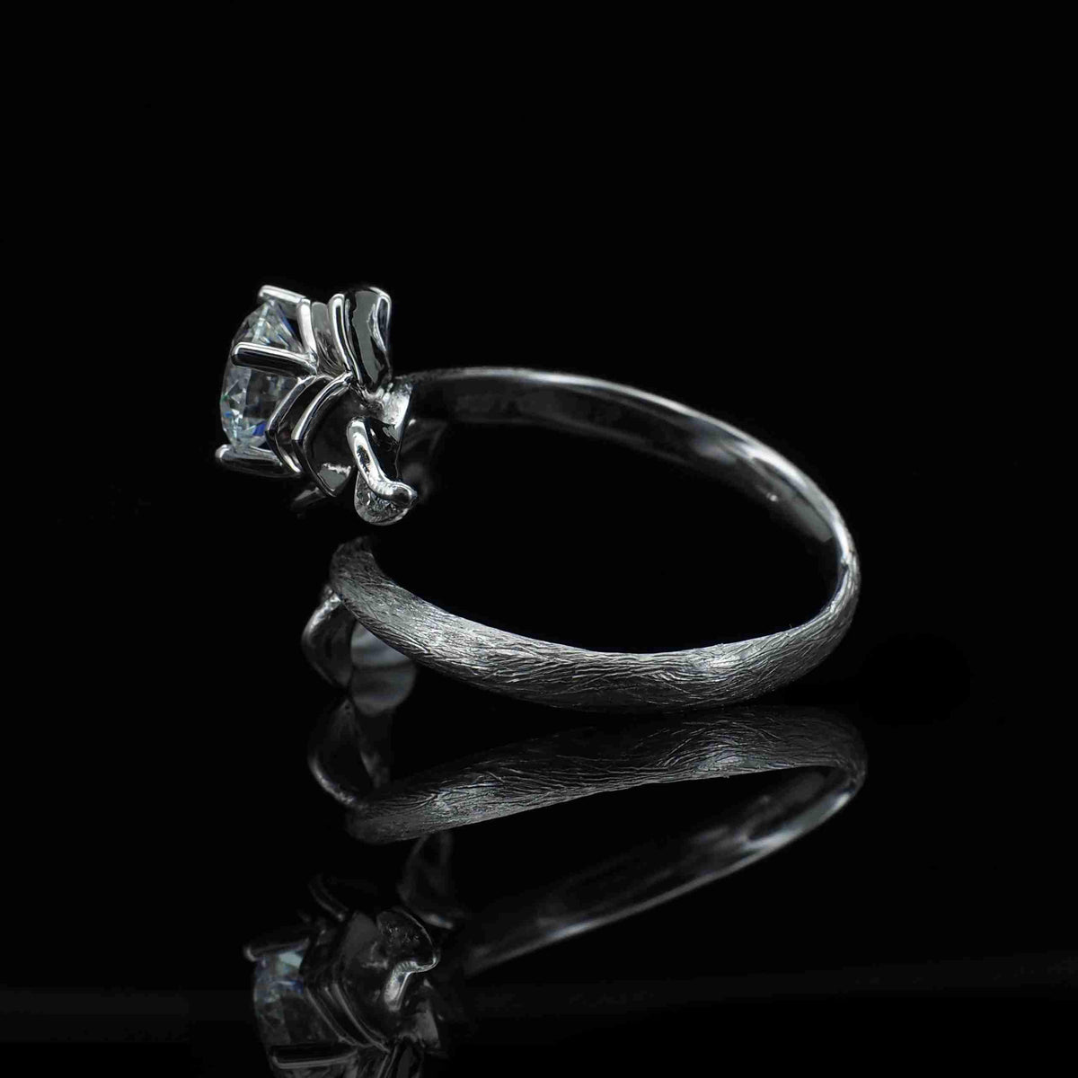 18K/Platinum Rose Design Ring Setting