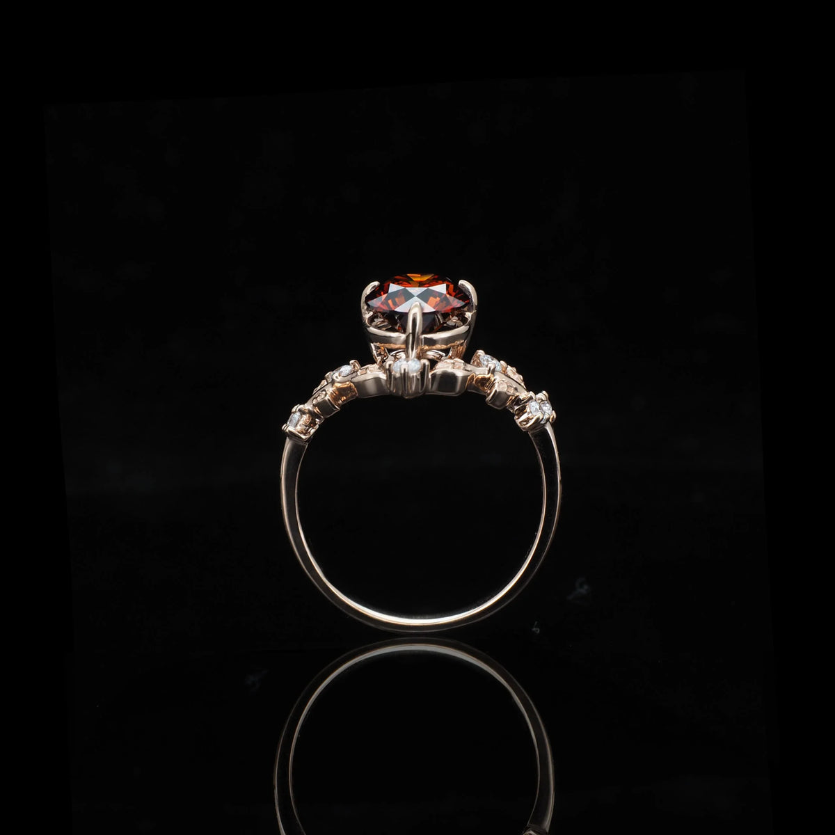 18K/Platinum Leaf Design Ring Setting