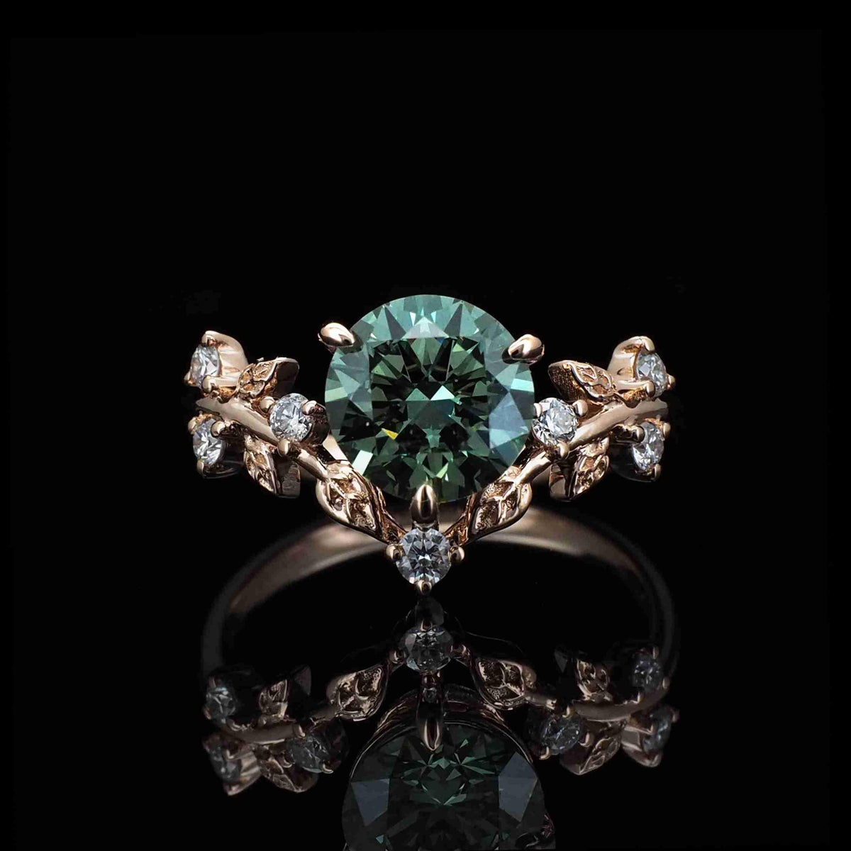 18K/Platinum Leaf Design Ring Setting