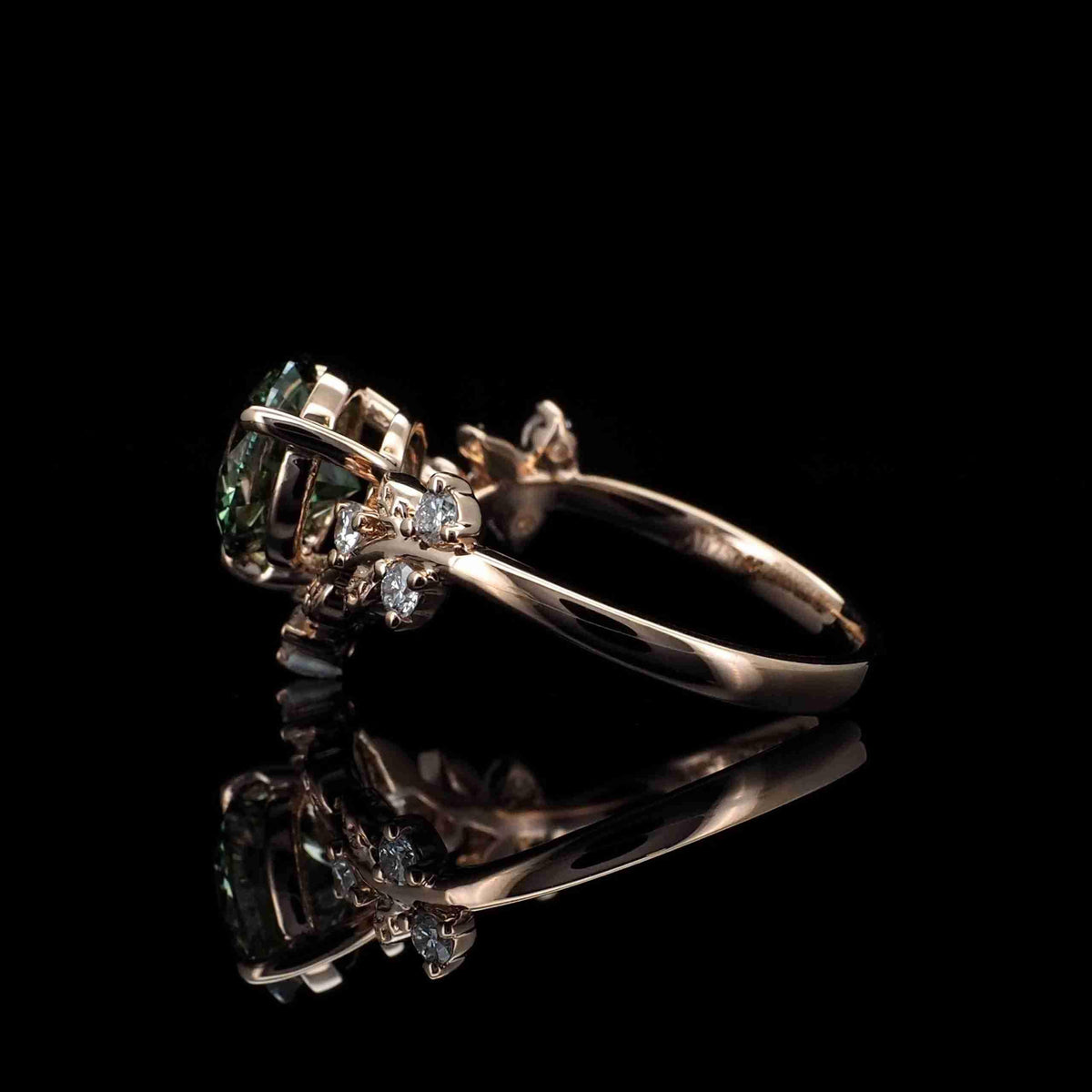 18K/Platinum Leaf Design Ring Setting