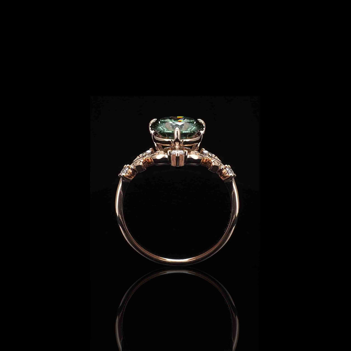 18K/Platinum Leaf Design Ring Setting