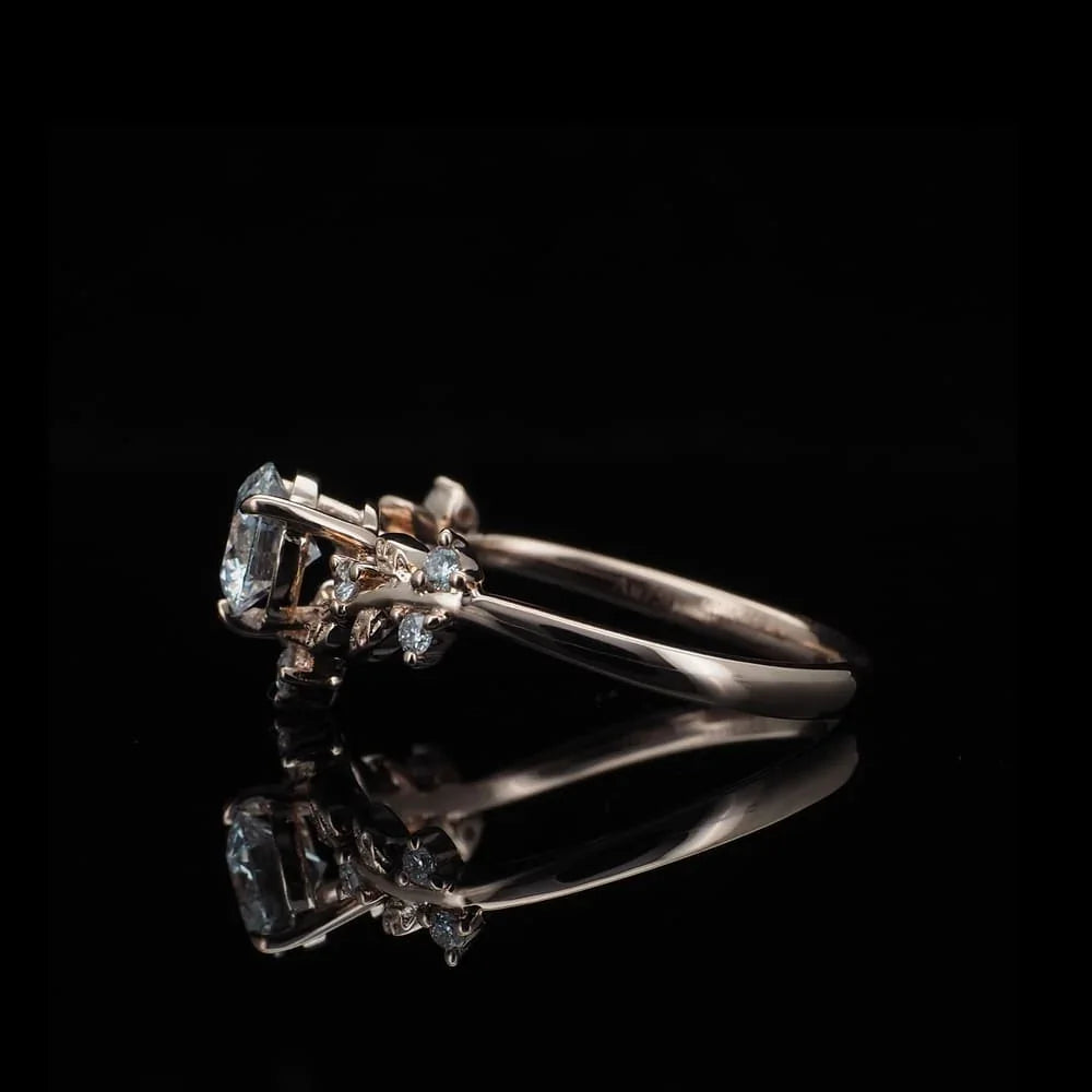 18K/Platinum Leaf Design Ring Setting