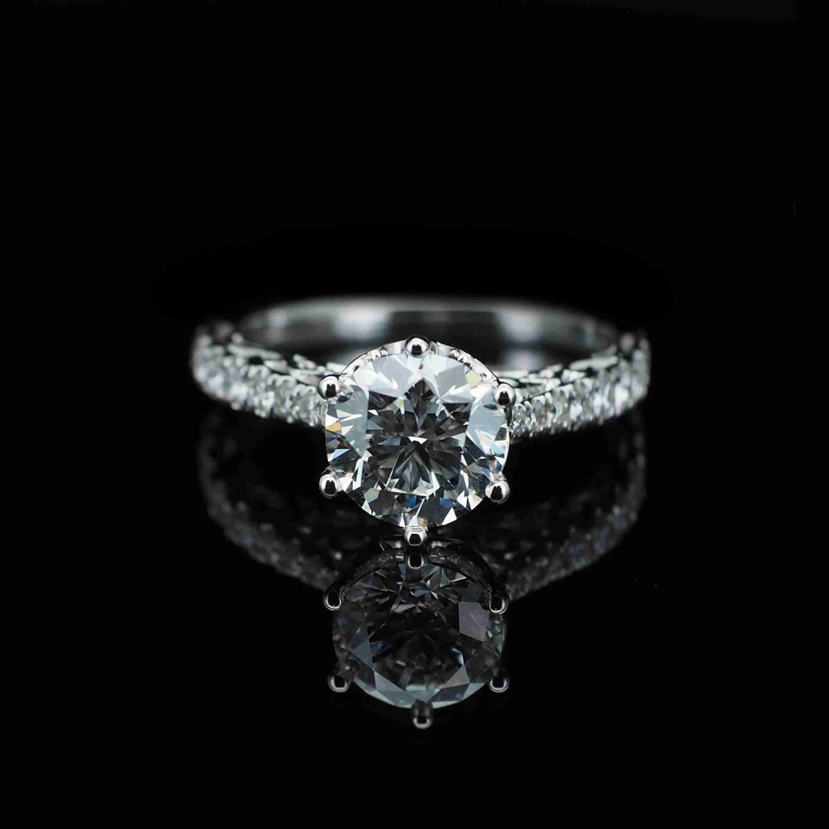 18K/Platinum Lace Half Eternity Ring Setting