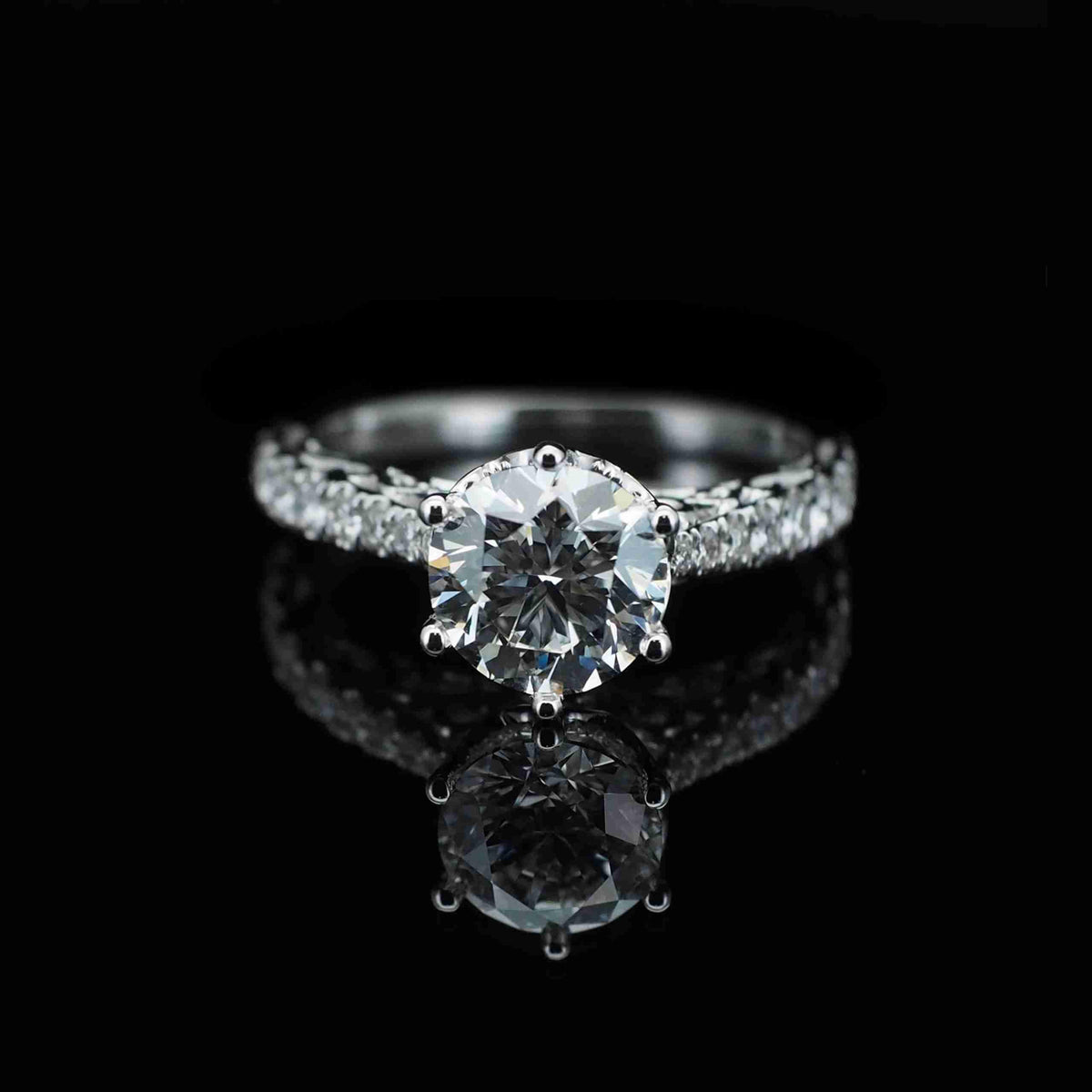 18K/Platinum Lace Half Eternity Ring Setting