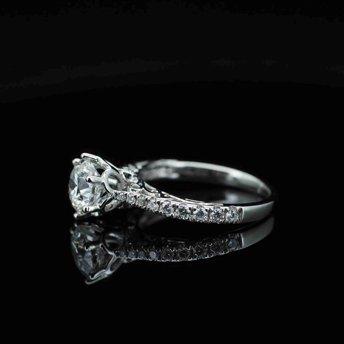18K/Platinum Lace Half Eternity Ring Setting