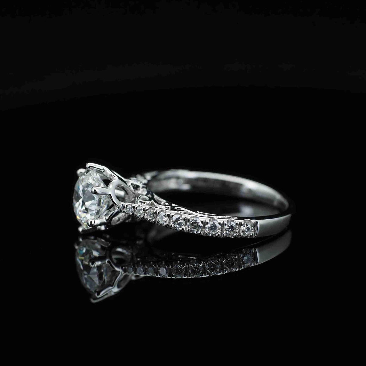 18K/Platinum Lace Half Eternity Ring Setting
