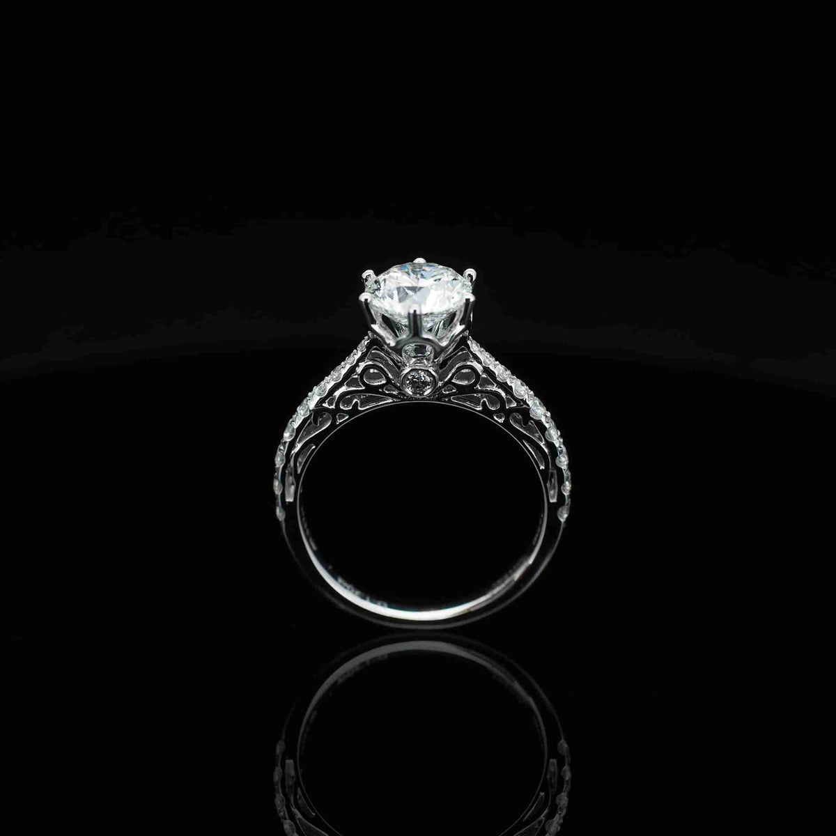 18K/Platinum Lace Half Eternity Ring Setting
