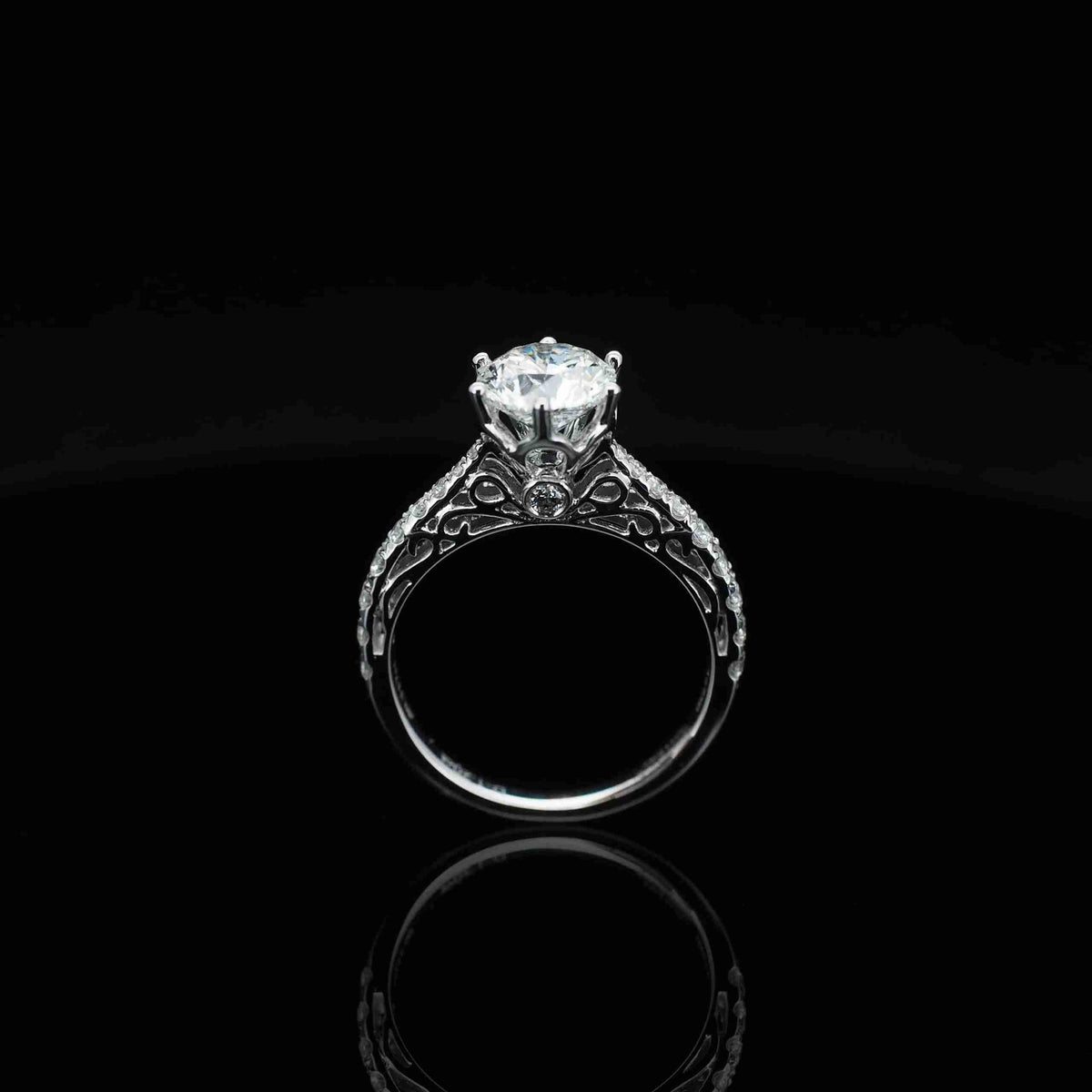 18K/Platinum Lace Half Eternity Ring Setting