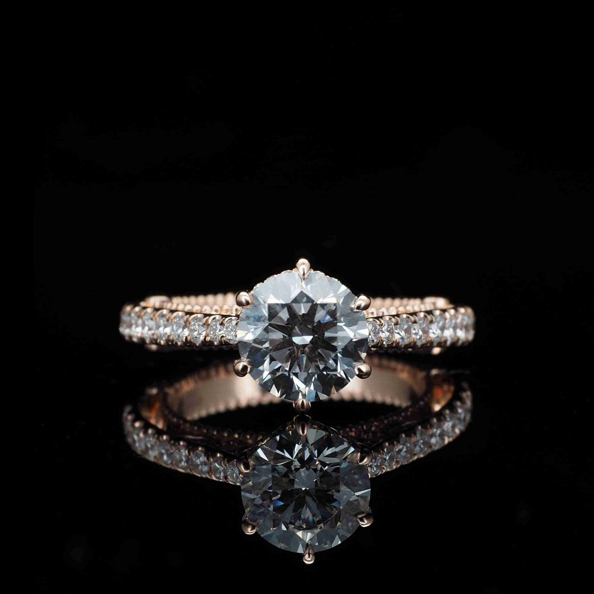 18K/Platinum Lace Half Eternity Ring Setting