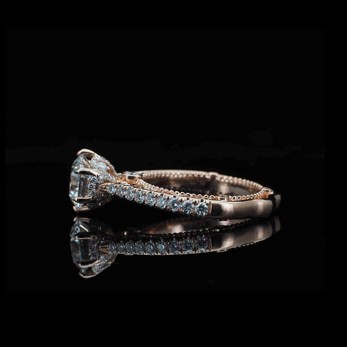 18K/Platinum Lace Half Eternity Ring Setting