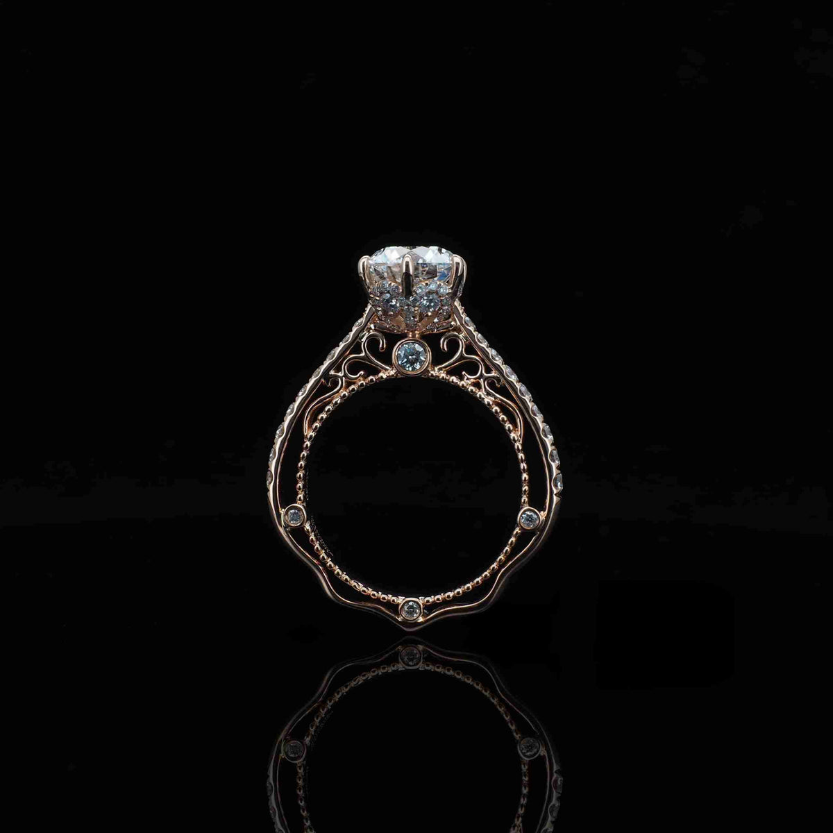 18K/Platinum Lace Half Eternity Ring Setting