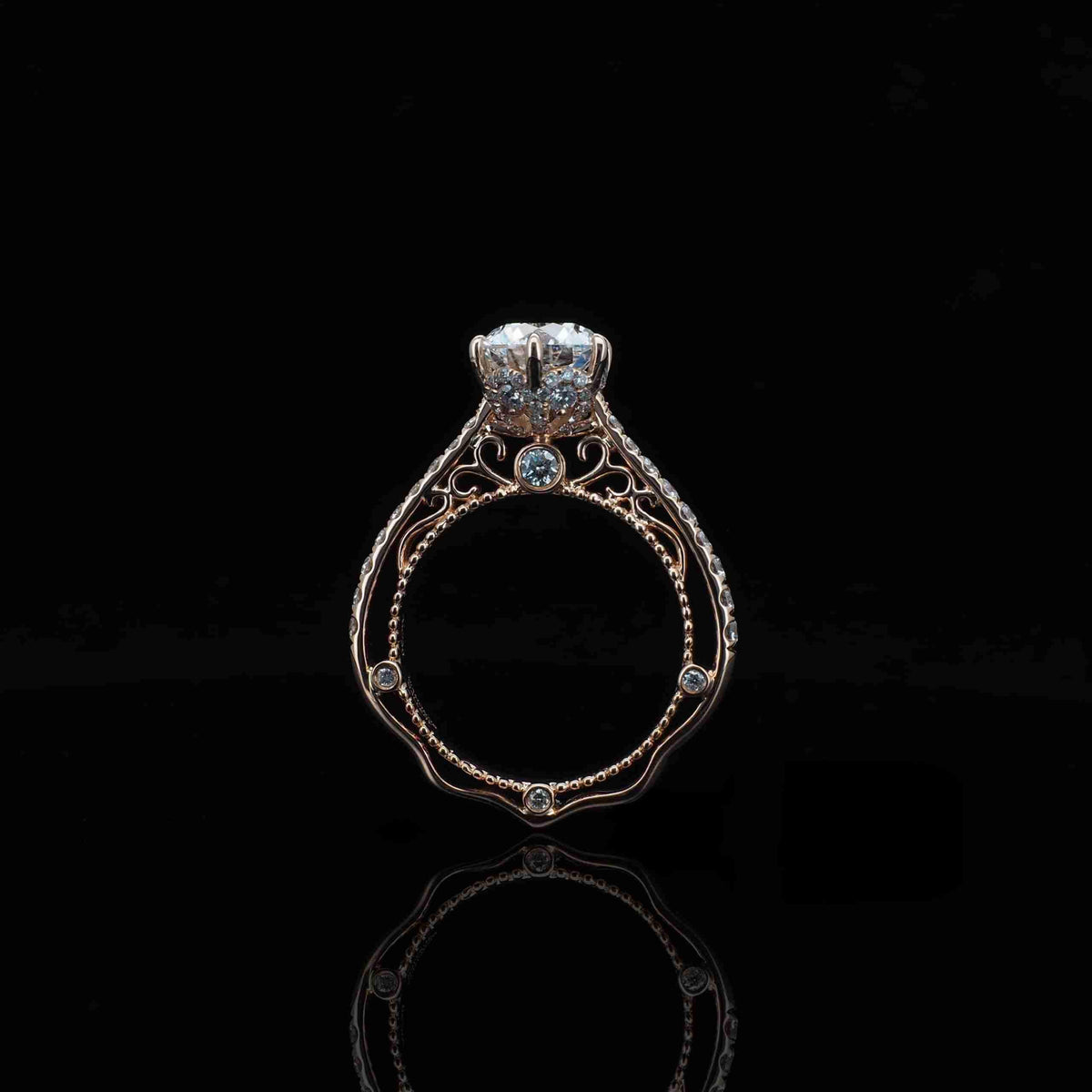 18K/Platinum Lace Half Eternity Ring Setting
