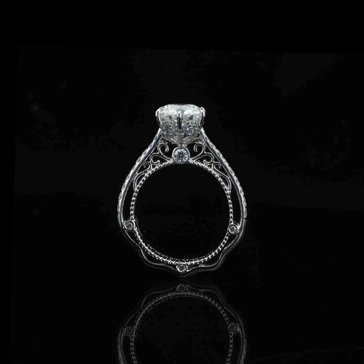 18K/Platinum Filigree Ring-in-Ring Design Setting