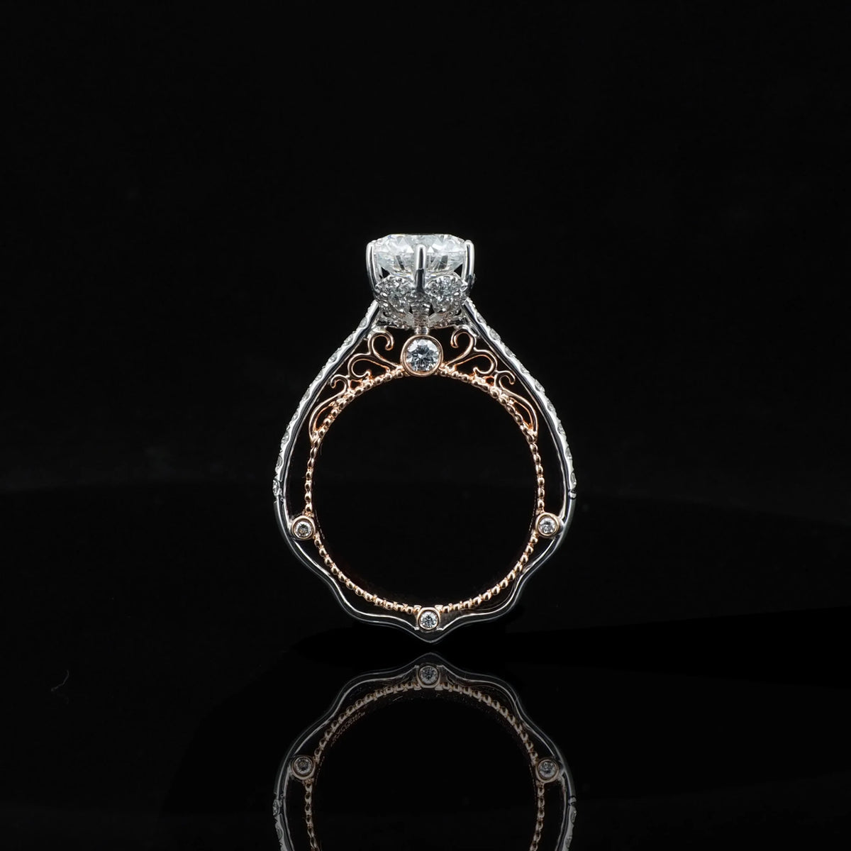 18K/Platinum Filigree Ring-in-Ring Design Setting