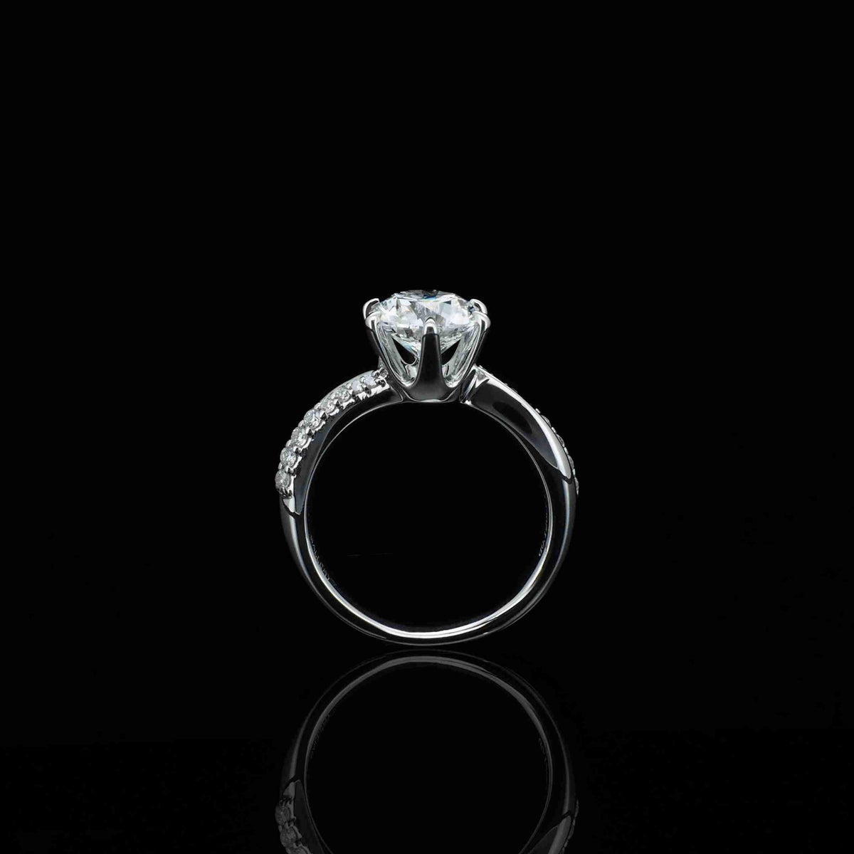 18K/Platinum Curved Setting Ring Mount