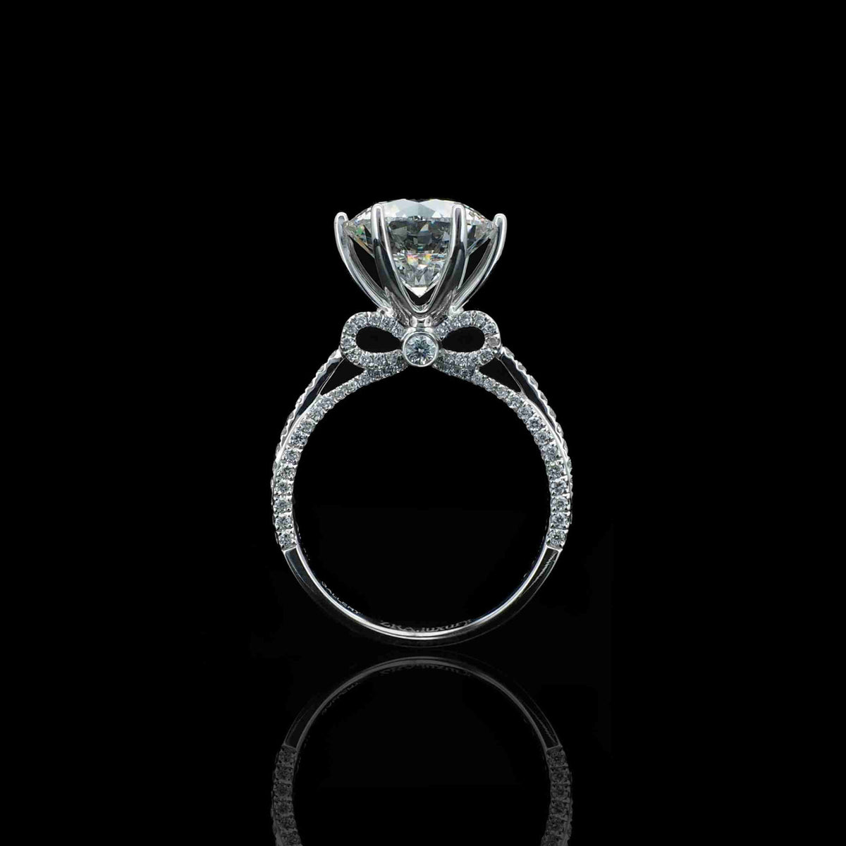 18K Gold/Platinum Bow Design Ring Setting