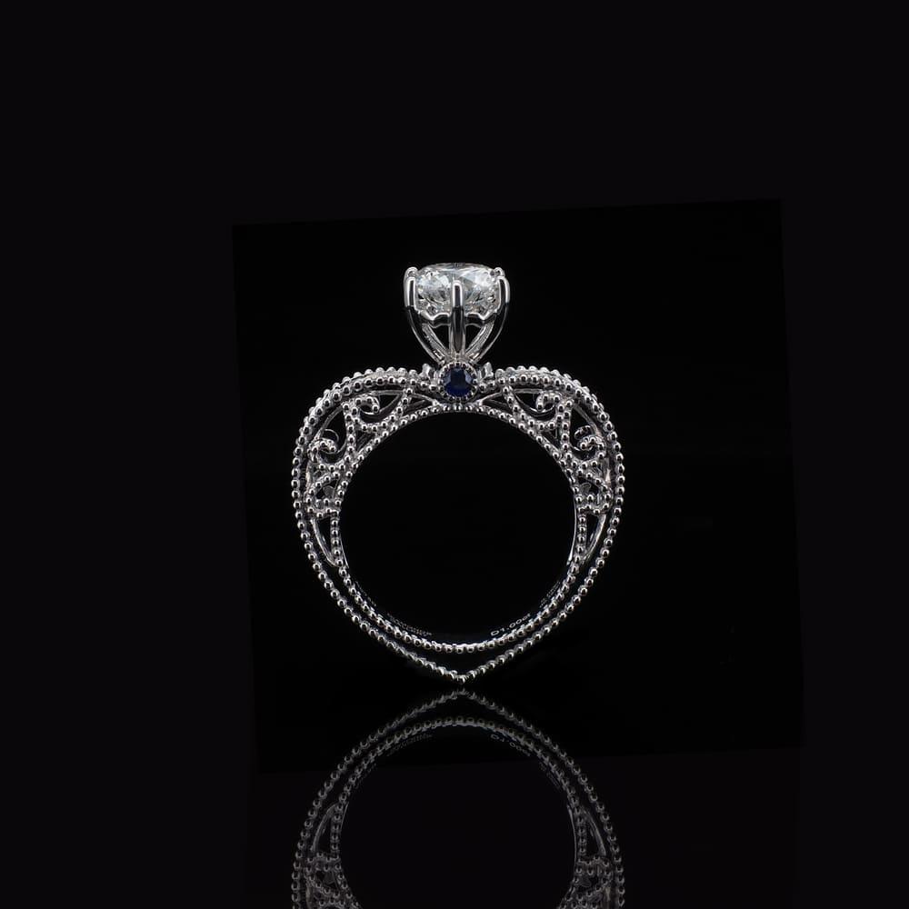 18K/Platinum Heart-in-Heart Design Ring Setting
