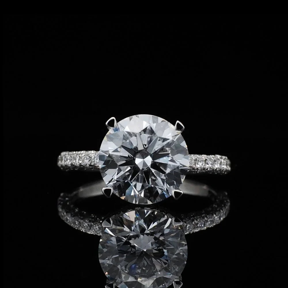 18K/Platinum Girdle Design Ring Setting