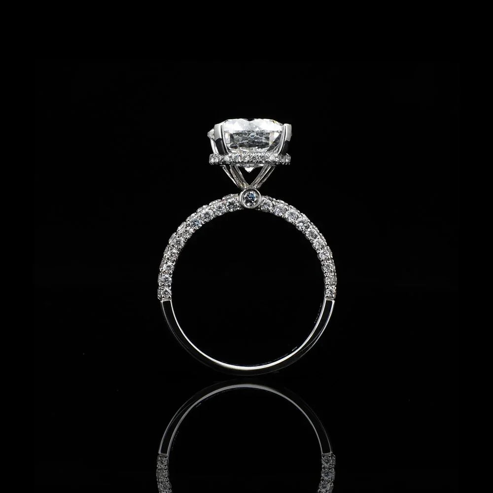 18K/Platinum Girdle Design Ring Setting