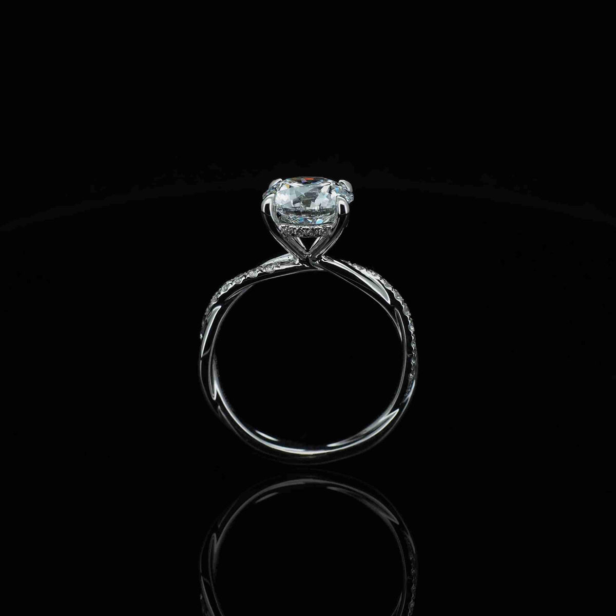 18K/Platinum Cannabis Flower Design Ring Setting