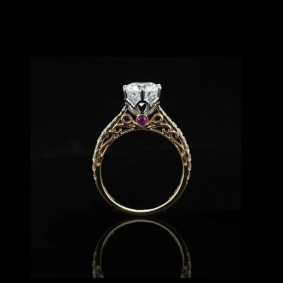 18K/Platinum Lace Half Eternity Ring Setting