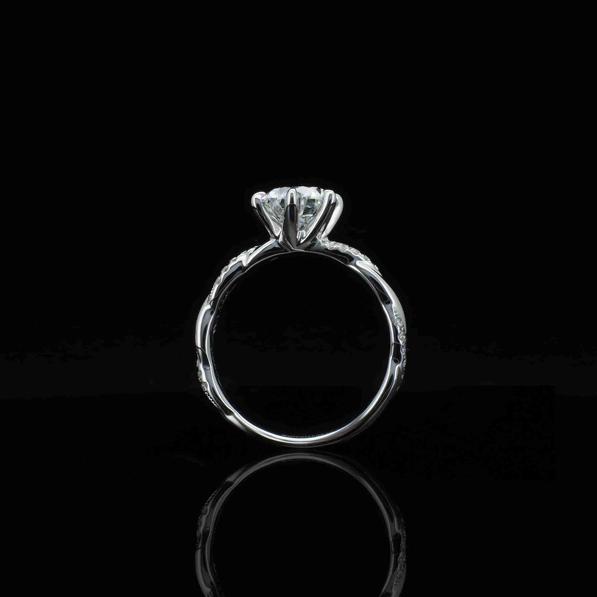 18K/Platinum Twisted Design Ring Setting