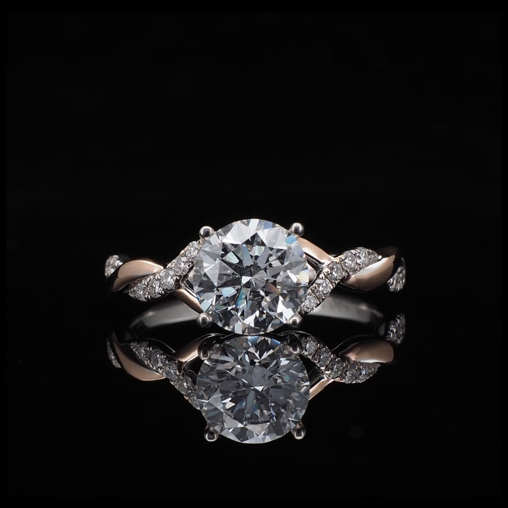 18K/Platinum Intertwined Twist Design Ring Setting