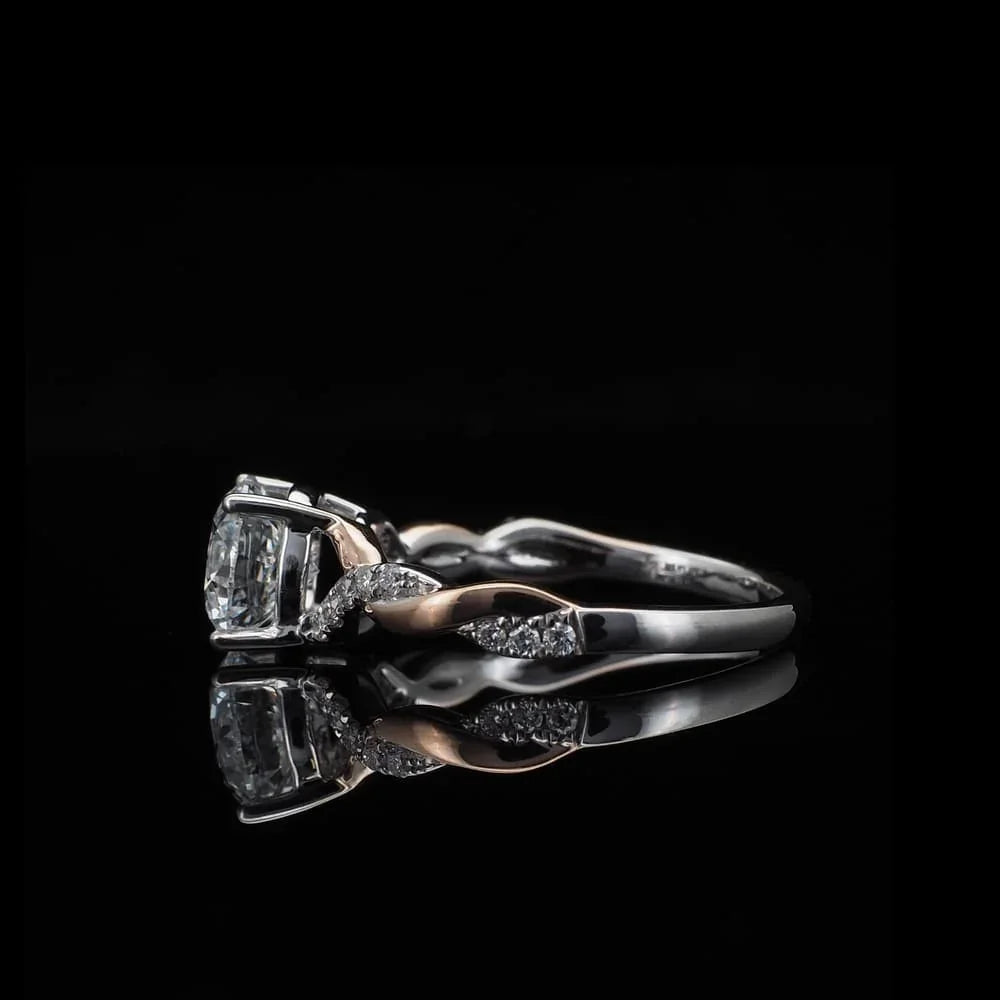 18K/Platinum Intertwined Twist Design Ring Setting