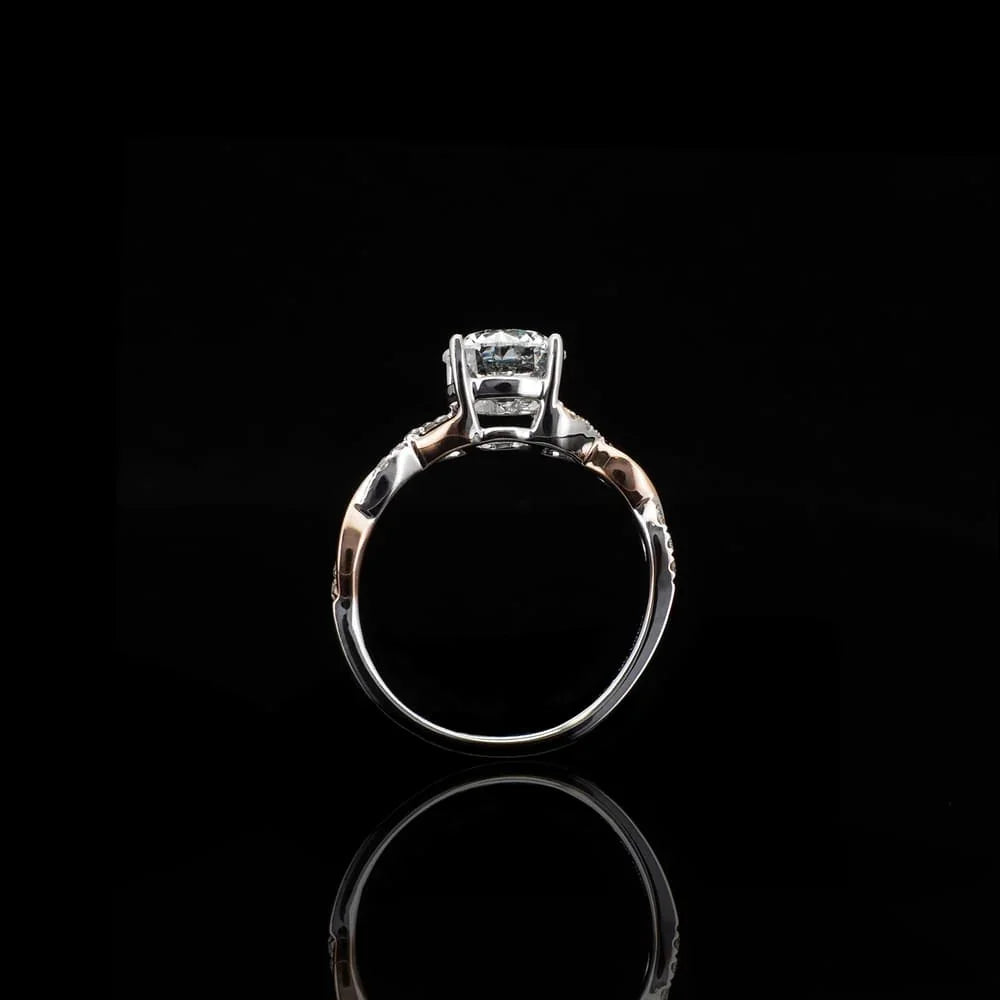 18K/Platinum Intertwined Twist Design Ring Setting