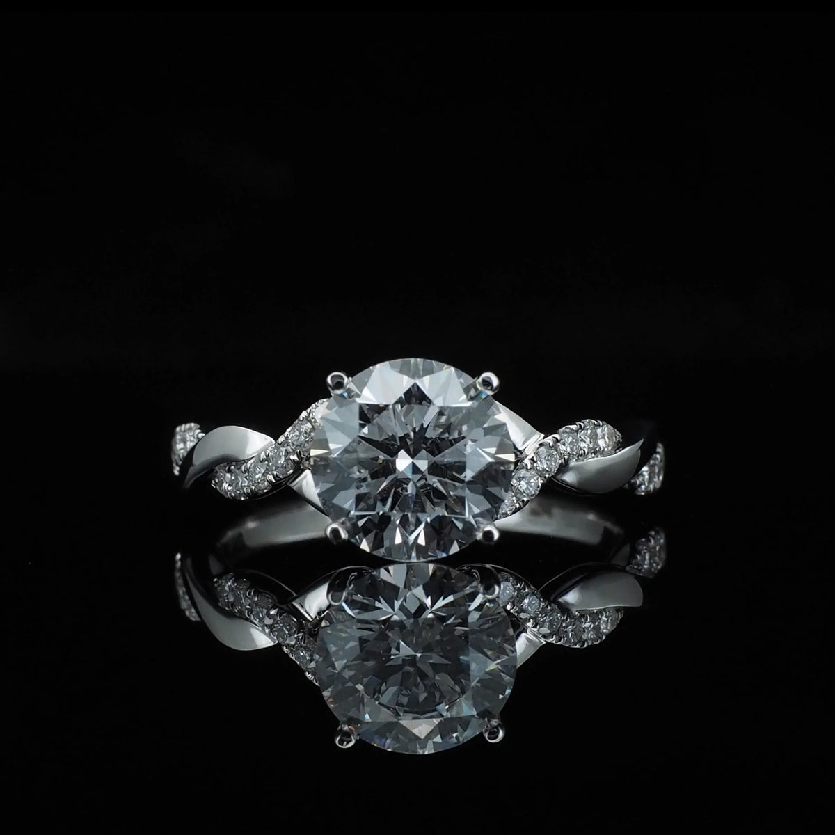 18K/Platinum Intertwined Twist Design Ring Setting
