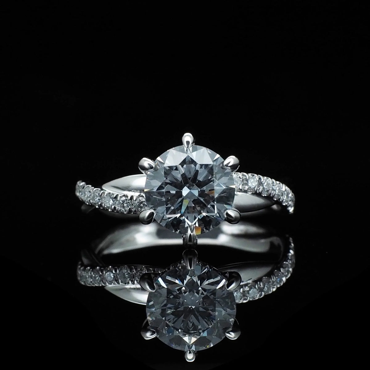 18K/Platinum Cannabis Flower Design Ring Setting